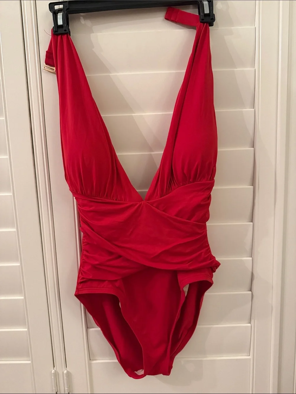 La Blanca Red Ruched One-Piece Swimsuit